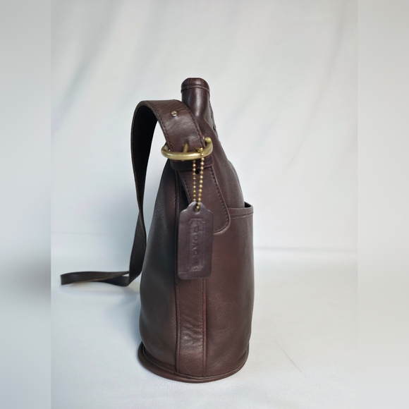 Vintage Coach 4153 Bleeker Bag Mahogany Brown Bucket Purse Brass Hardware - Picture 2 of 16